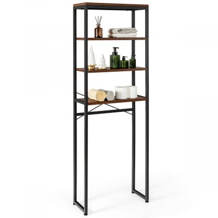 Industrial Over-The-Toilet Storage Rack with 4-Tier for Bathroom