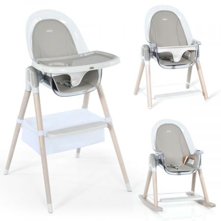 Convertible Baby Highchair with Mesh Storage Bag and Footrest