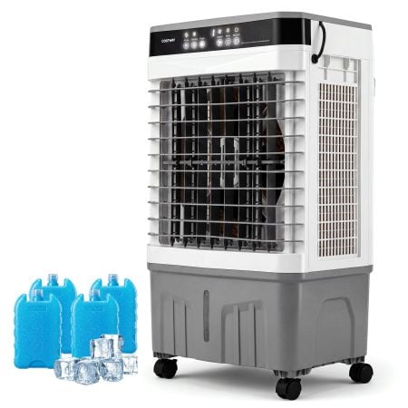 3-in-1 Evaporative Air Cooler with 15L Water Tank and 3 Speeds
