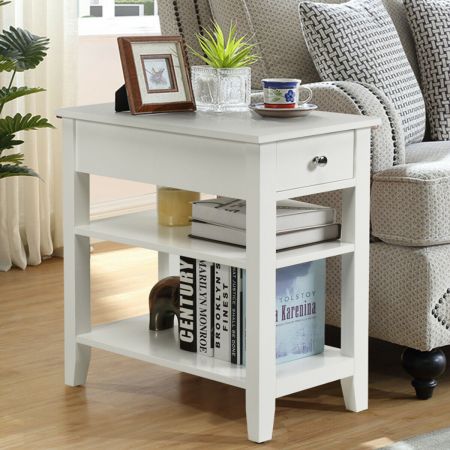 3-Tier End Table with Drawer
