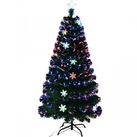 7ft / 2.1m Fibre Optic Christmas Tree with Snowflake and Star Decoration
