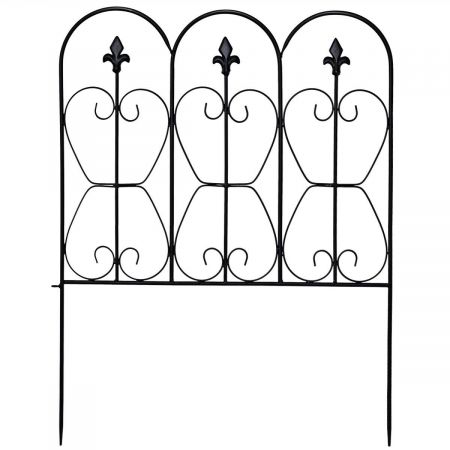 Arched garden fencing panel made of thickened steel with a rust-proof finish, ideal for decorative outdoor protection.