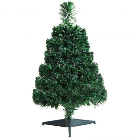 60cm indoor fibre optic Christmas tree with 60 PVC branch tips, perfect for tabletops and creating a festive atmosphere.
