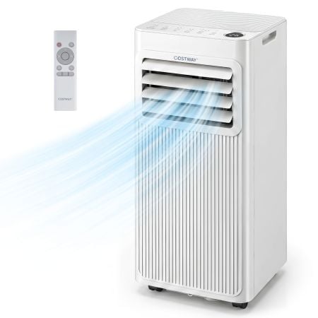 Costway 7000 BTU portable air conditioner with sleep mode and 24-hour timer, front view