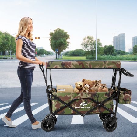 Outdoor Collapsible Wagon with Canopy