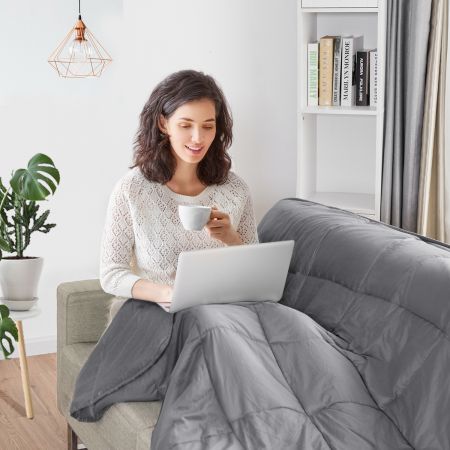 Premium Weighted Blanket Sensory Sleep Reduce Anxiety Cotton 6.8kg
