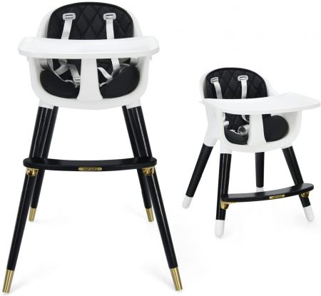 3-in-1 Convertible Baby Highchair with 5-Point Harness and Footrest