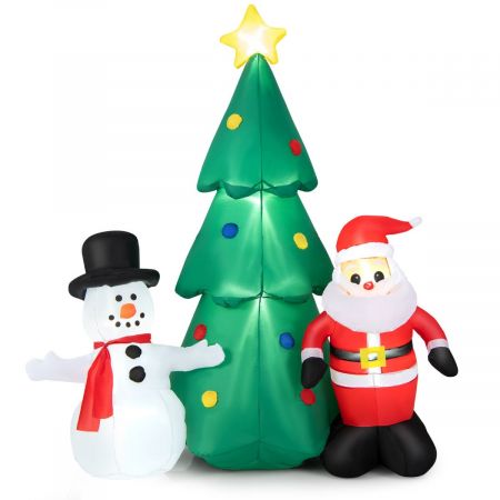 185cm Christmas Inflatables with Giant Santa Claus Snowman and Xmas Tree