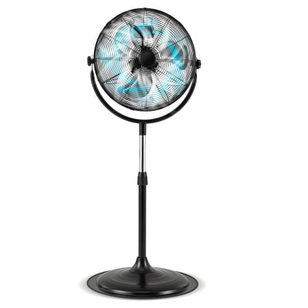 Costway high-velocity industrial pedestal fan with 360 degree tilt, front view