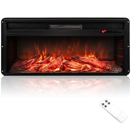 86 cm 5000 BTU Recessed Electric Fireplace Insert with Remote Control
