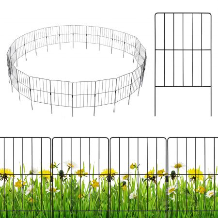 25 pieces of 33 x 61 cm rustproof garden fence with rotatable connectors, ideal for versatile outdoor decoration and.