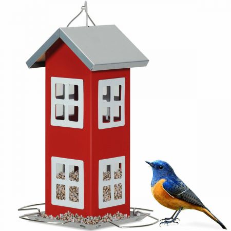Hanging Bird Feeder with Platform and Hanging Cord for Backyard