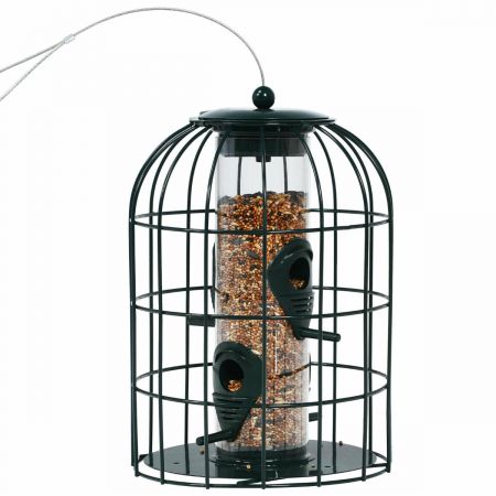 Wild Bird Feeder with Metal Cage and Stainless Steel Wire