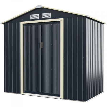 Outdoor Storage Shed with 4 Vents and Double Sliding Door