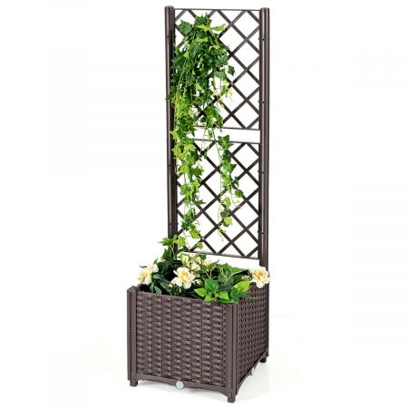Tall Garden Lattice Planter with Self-Watering Device
