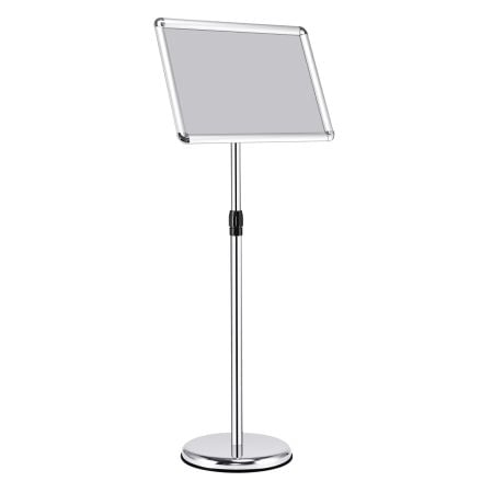 A3 adjustable poster stand with a premium aluminum frame, 360° rotation, and a sturdy water-filled base for stability.