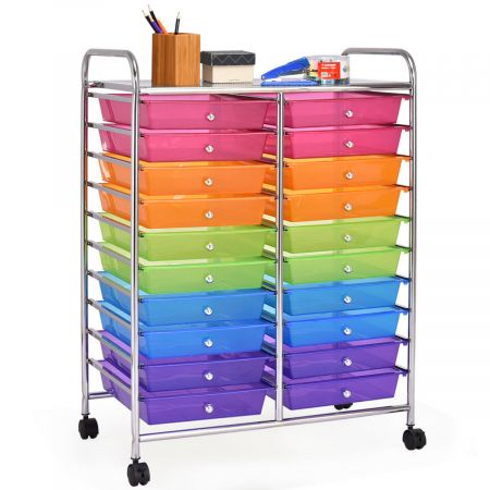 20 Drawers Storage Trolley with 4 Wheels for Beauty Salon