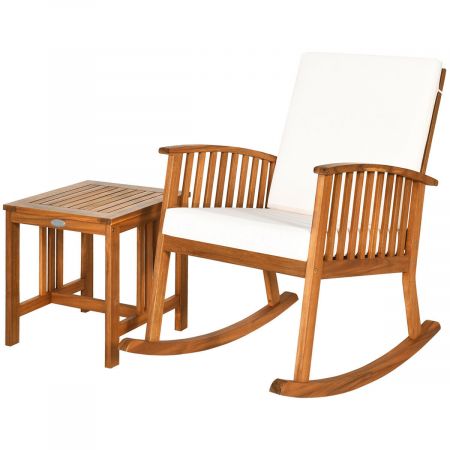 Wooden Wood Rocking Chair with Table for Patio