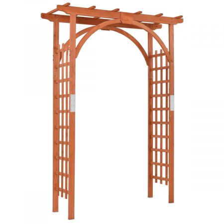 Wood Arbor Arch with Support Rack for Garden Plants and Flowers Decoration