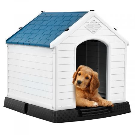 Plastic Pet House with Air Vents and Elevated Floor