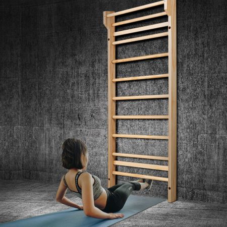 Swedish Ladder Wall Bars Gymnastic Climbing Rack Indoor Workout