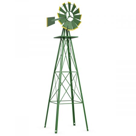 8FT Metal Windmill as Weather Vane and Decoration for Outdoor