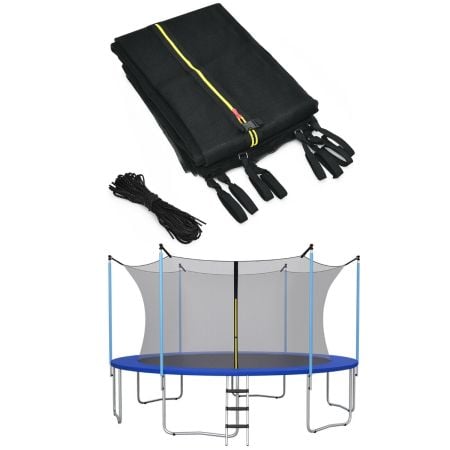 Replacement trampoline safety net for 8FT, featuring durable PE mesh and protective buckles for safe jumping indoors.