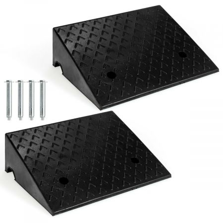 Costway 2Pcs Rubber Kerb Ramps with 4 Expansion Bolts