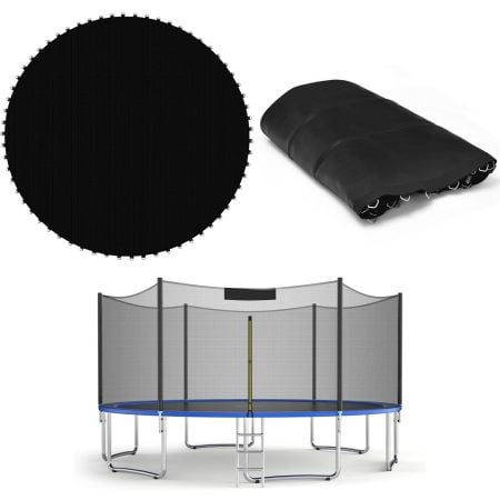Replacement trampoline mat for 8FT round frames, made of durable PP material, ideal for outdoor jumping activities.