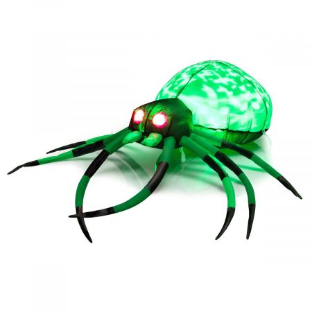 Halloween Inflatable Spider and Cobweb Creepy with LED Rotating Light