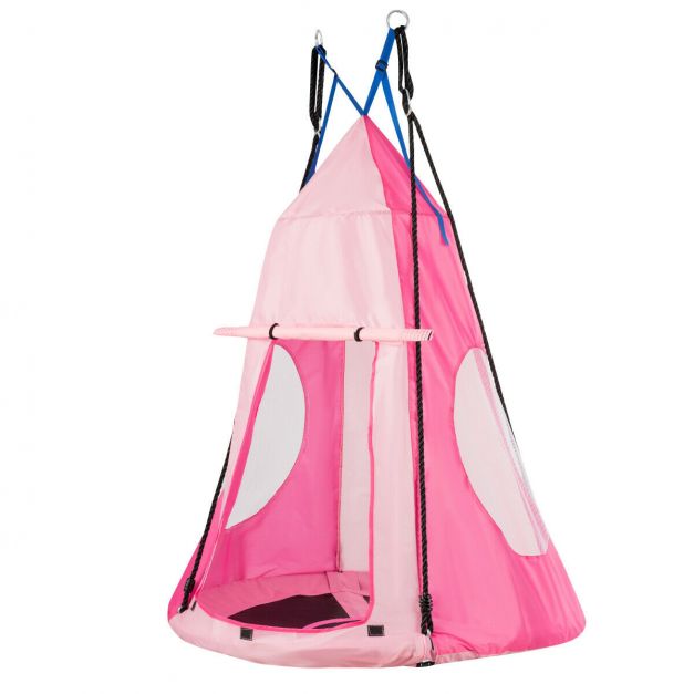 2-in-1 Kids Nest Swing with Detachable Play Tent