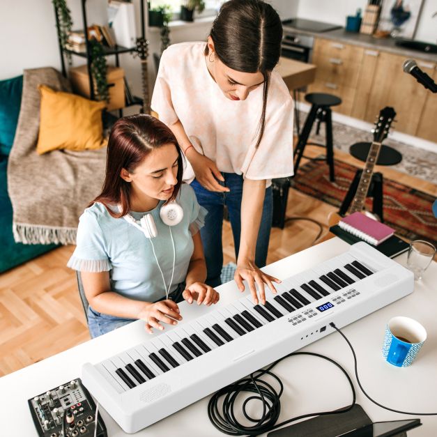 61-Key Foldable Piano Keyboard Full-size Electronic Keyboard with MIDI ...