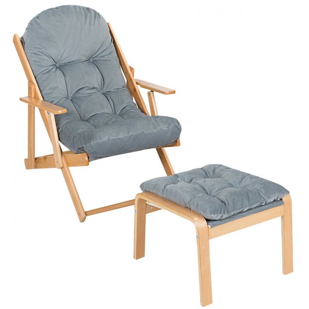 Recliner Chair With Foot Stool Costway, Folding Recliner Chair Stool