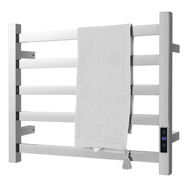 Wall Mounted Electric Heated Towel Rack with LED Display for Bathroom -  Costway