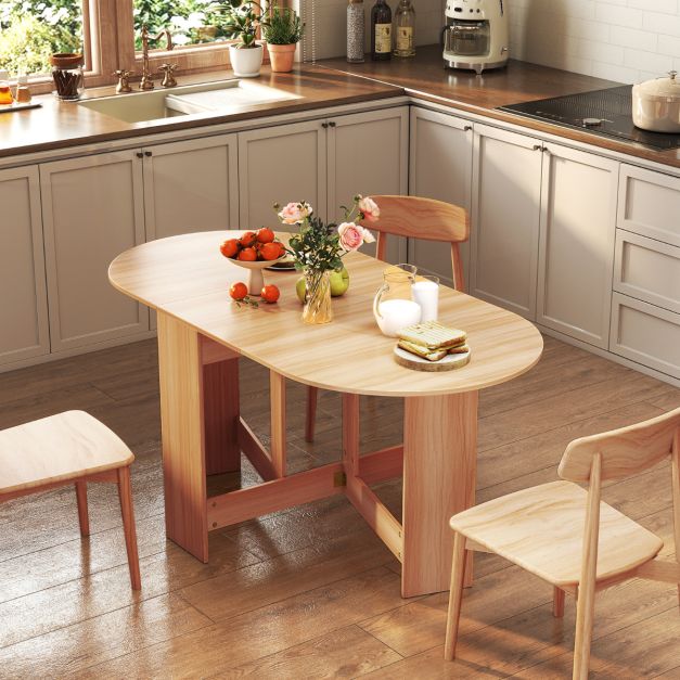 Folding Wooden Multifunctional Dining Table - Costway