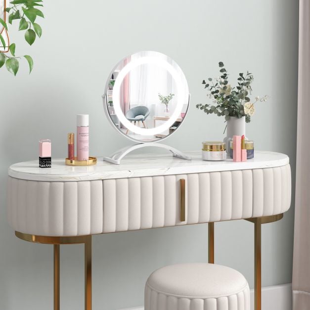 30 CM LED Lighted Round Makeup Vanity Mirror with Smart Touch