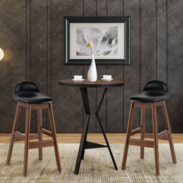 Bar Stool Set of 2 with Padded Seat & Back Cushion Bar Stool Set of 2 with Padded Seat & Back Cushion