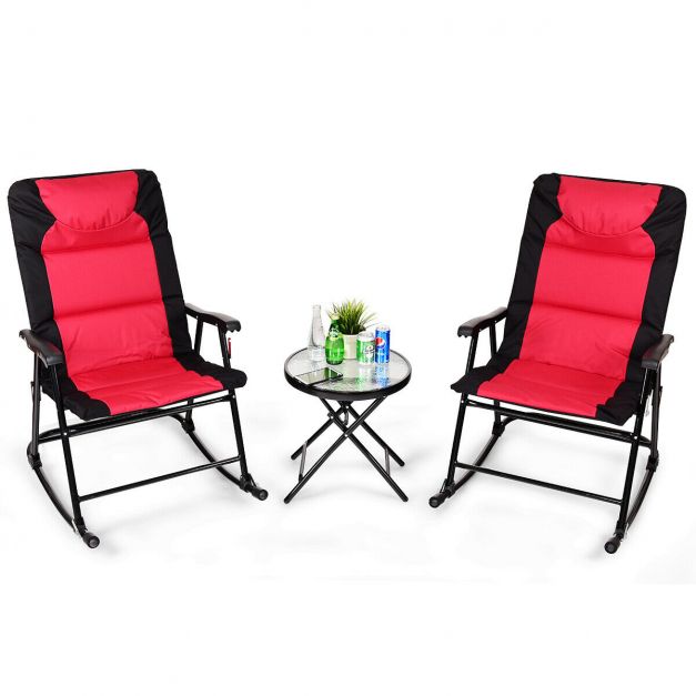 Outdoor Rocking Chairs And Table Set, Outdoor Rocker Chair Folding