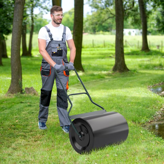 Image of 41% OFF: 60L Garden Lawn Roller with U-Shaped Handle and Removable Drain Plug
