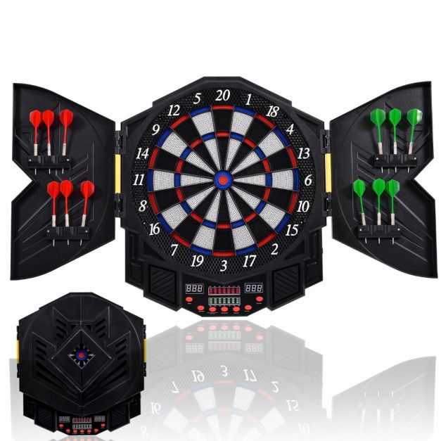 LED Dart Board with 216 Variations 12 Darts Included - Costway