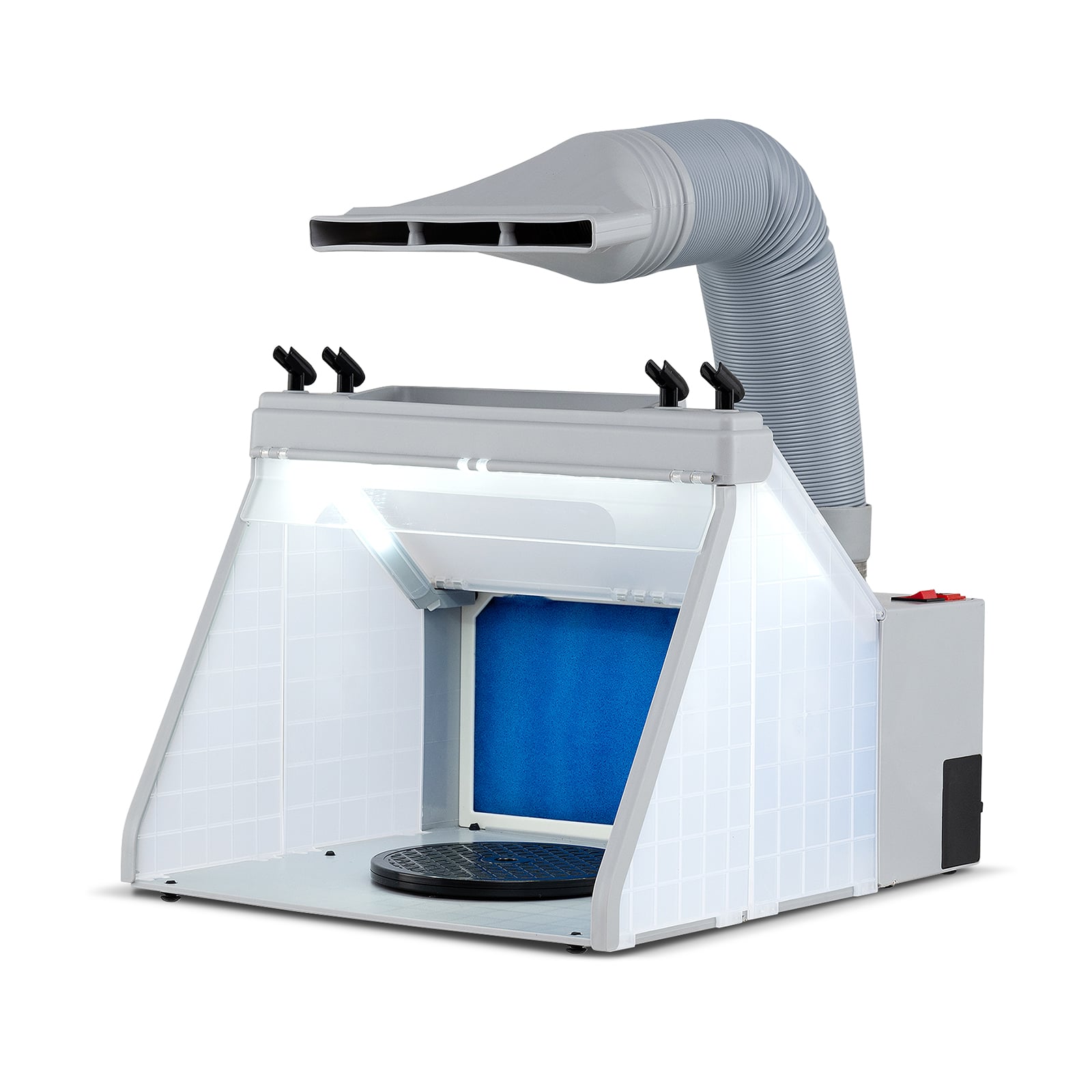 Costway White Portable Airbrush Paint Spray Booth Kit With Led Lights And Turntable