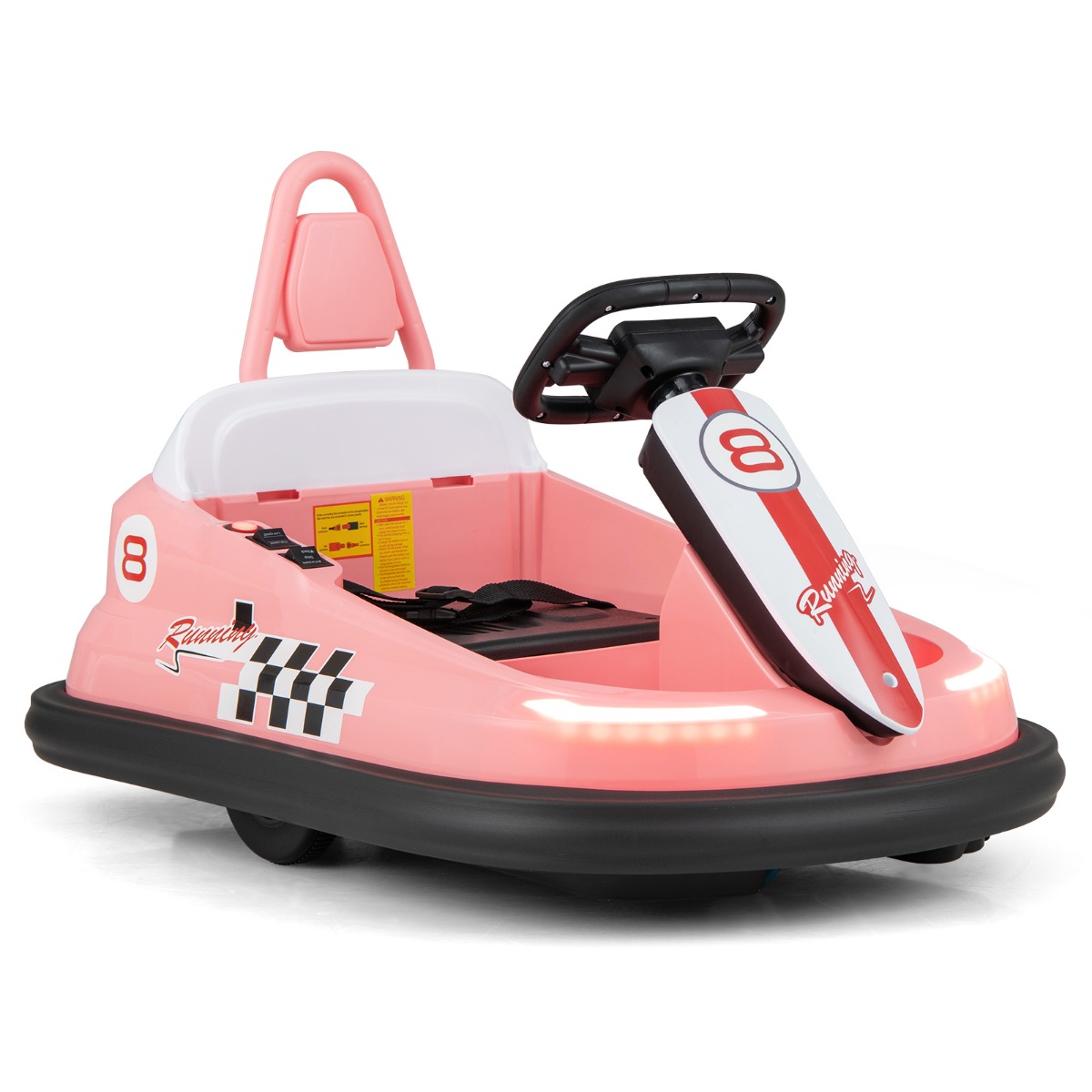 Electric kids Ride-on Bumper Car with 360° Spinning and Dual Motors-Pink