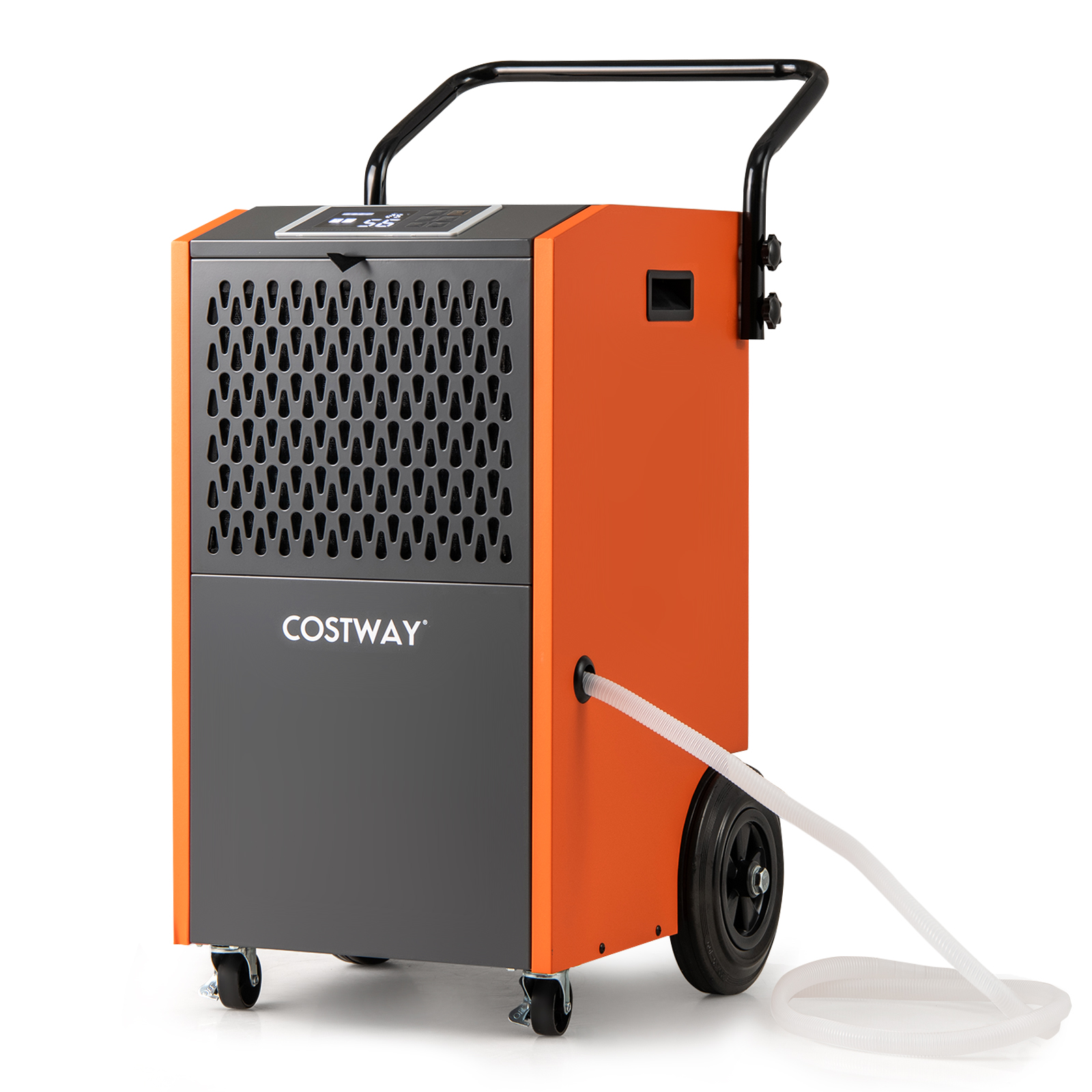 Costway Orange 73 L/Day Commercial Dehumidifier With Drain Hose And Timer