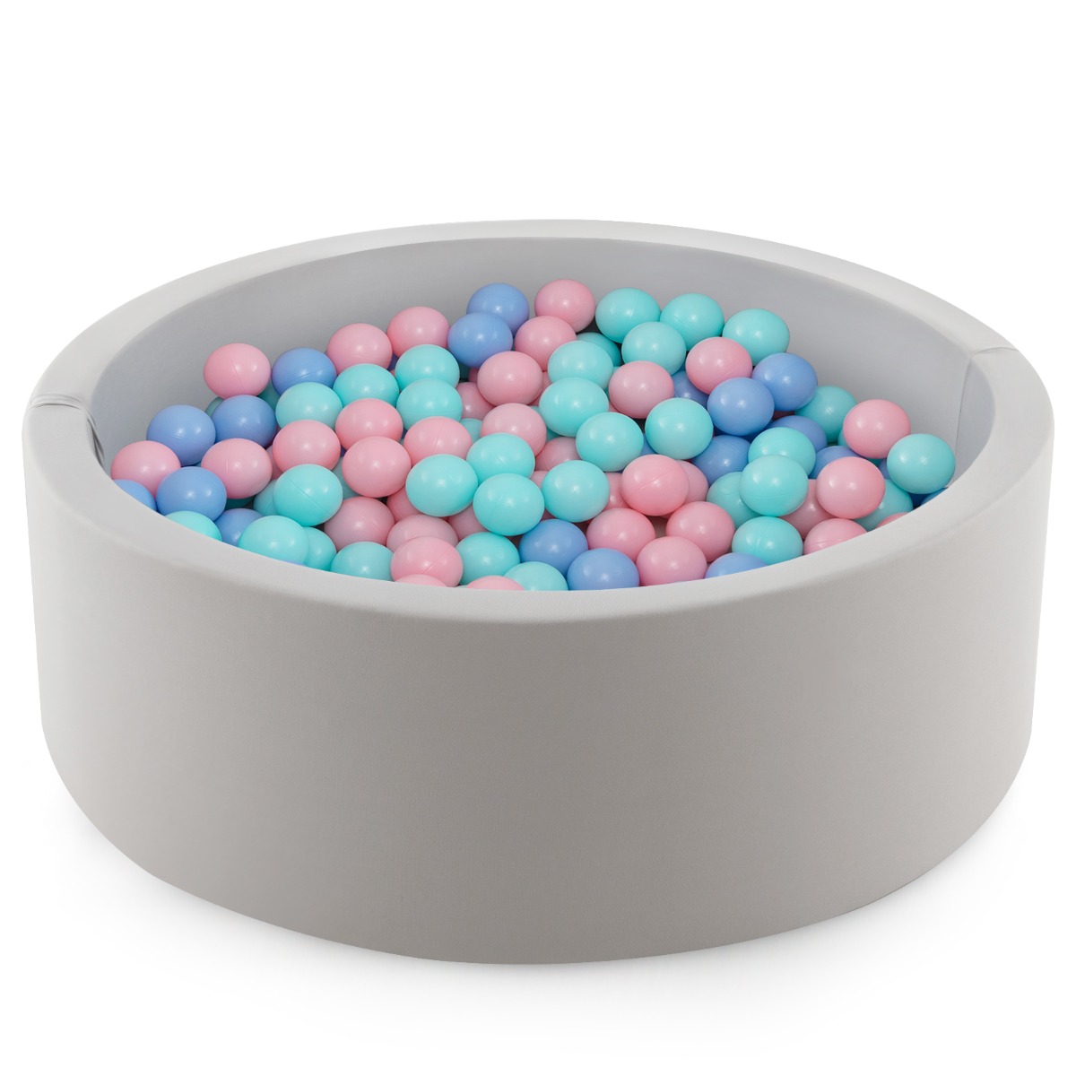 Costway Pink 90 X 30Cm Soft Round Ball Pool For Toddlers & Baby With 200 Ocean Balls And Storage Bag