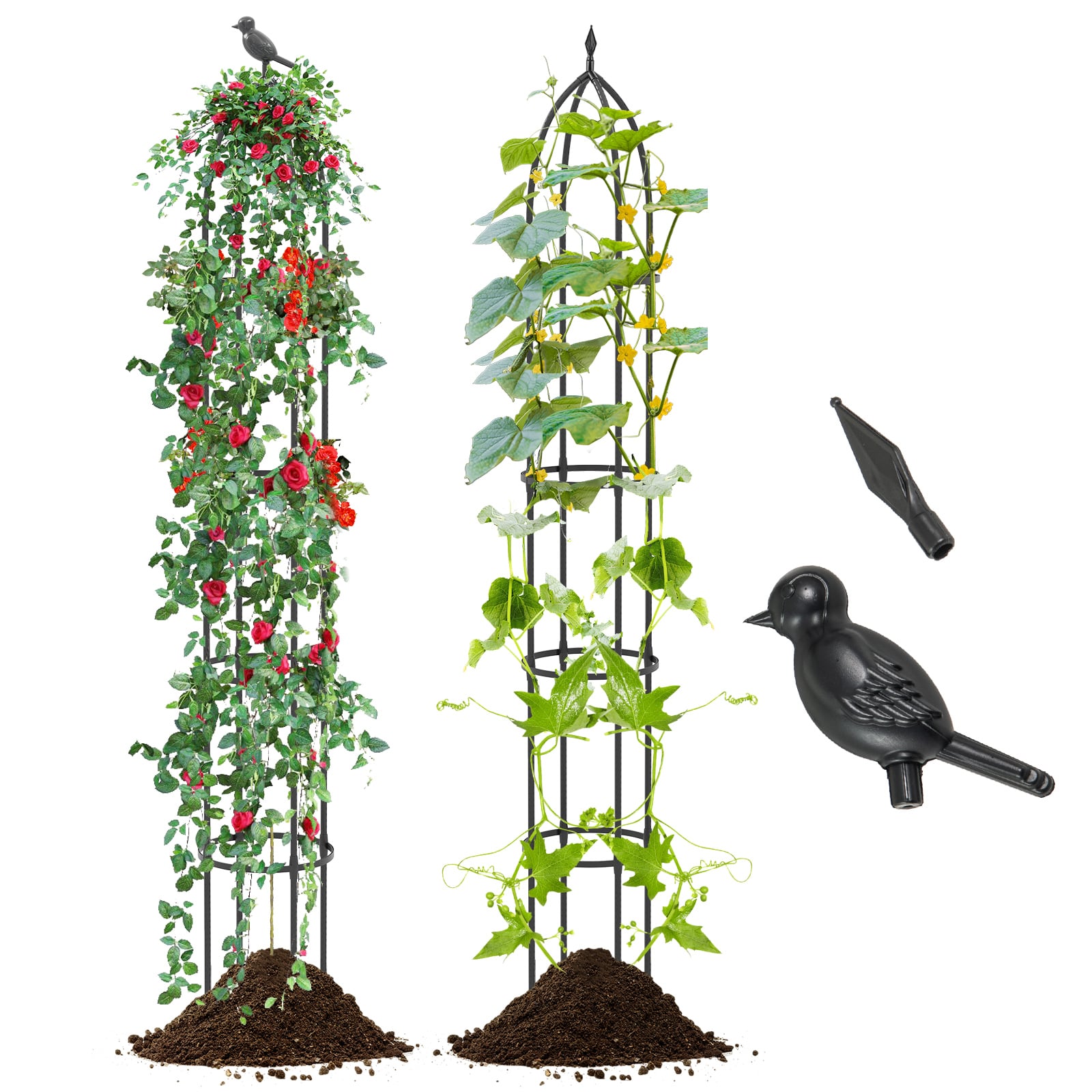 Costway Black 2-Pack 197 Cm Garden Trellis For Climbing Plants