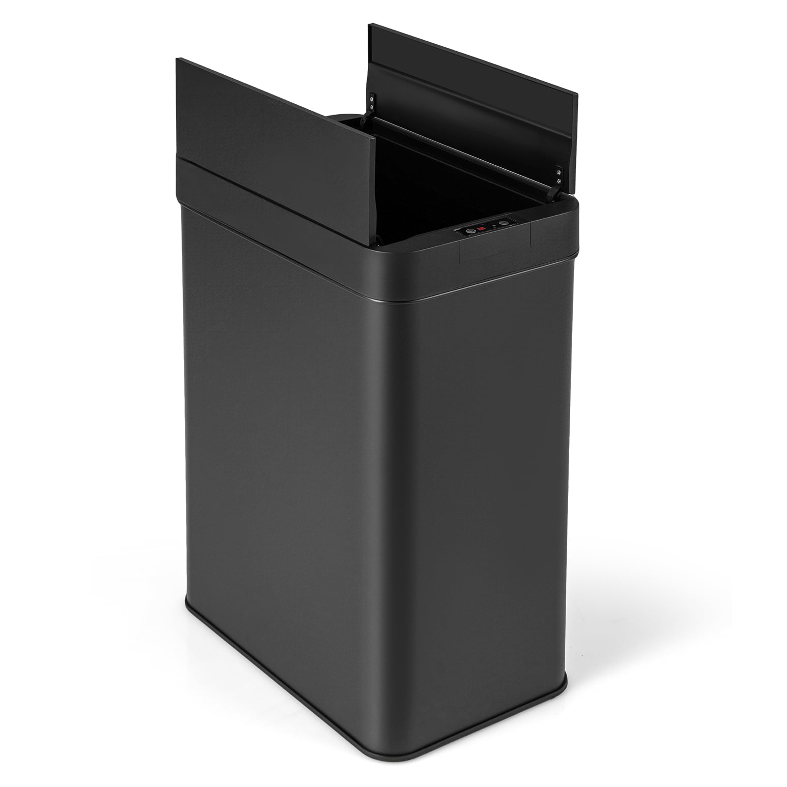 Costway Black 50L Slim Kitchen Trash Can With Wing Lids
