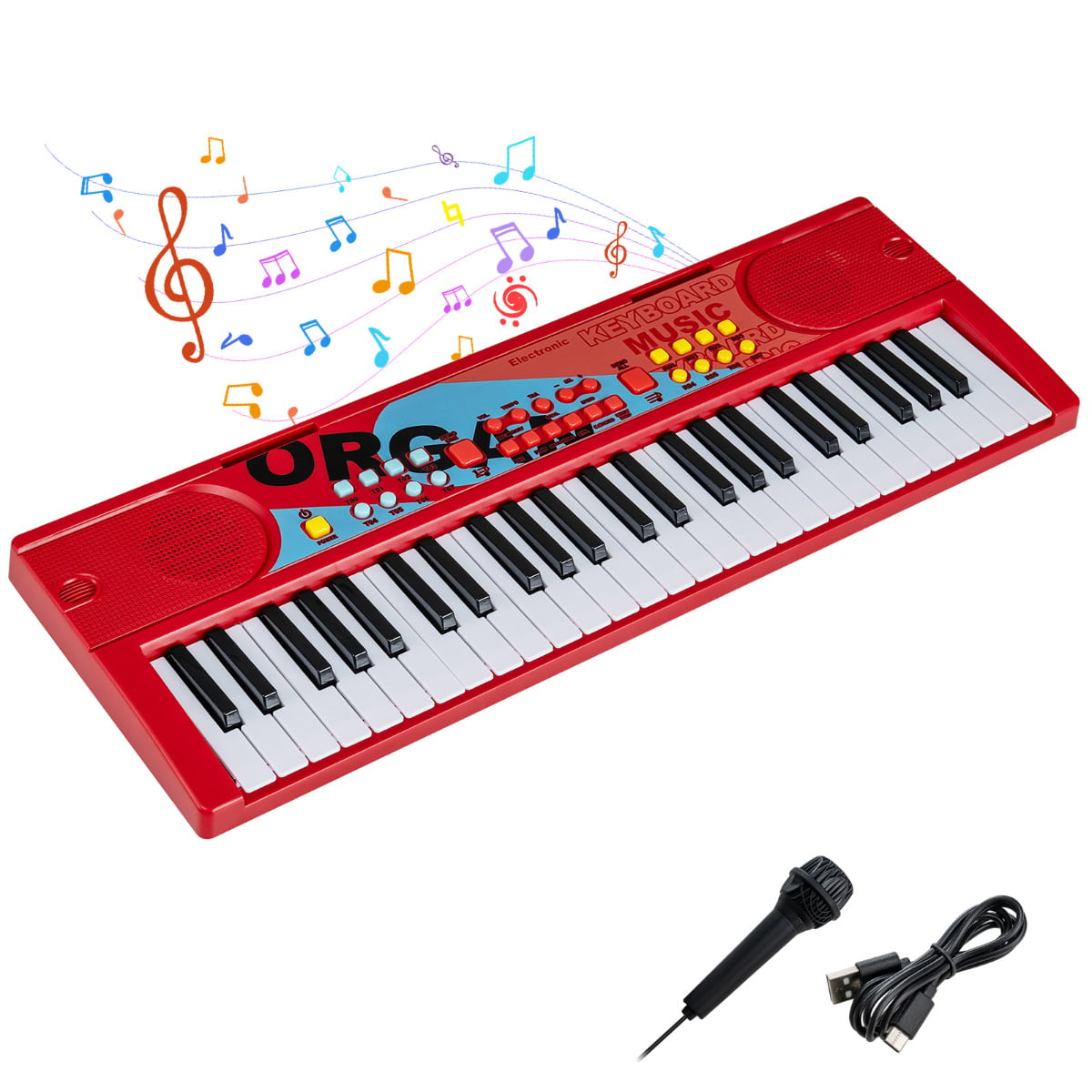 Costway Red 49 Keys Portable Kids Piano Keyboard