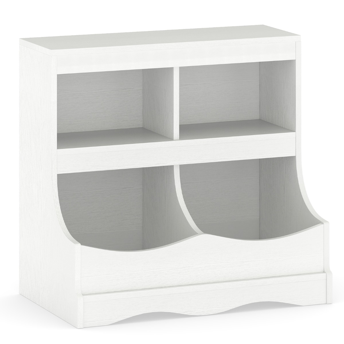 Costway White Multi-Bin Toy Storage Cabinet For Children's Room And Playroom