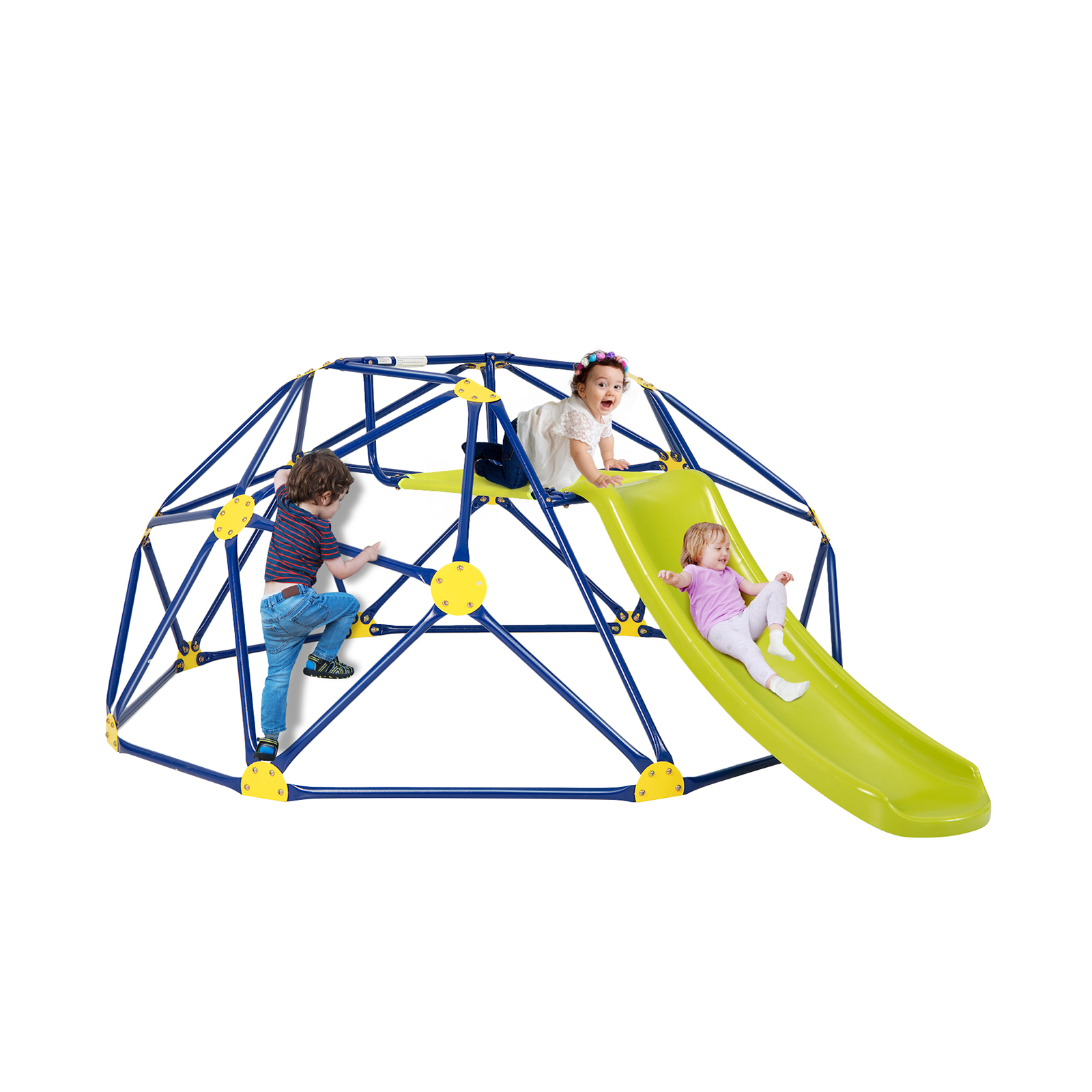 Geometric Dome Climber and Play Set with Slide-Green
