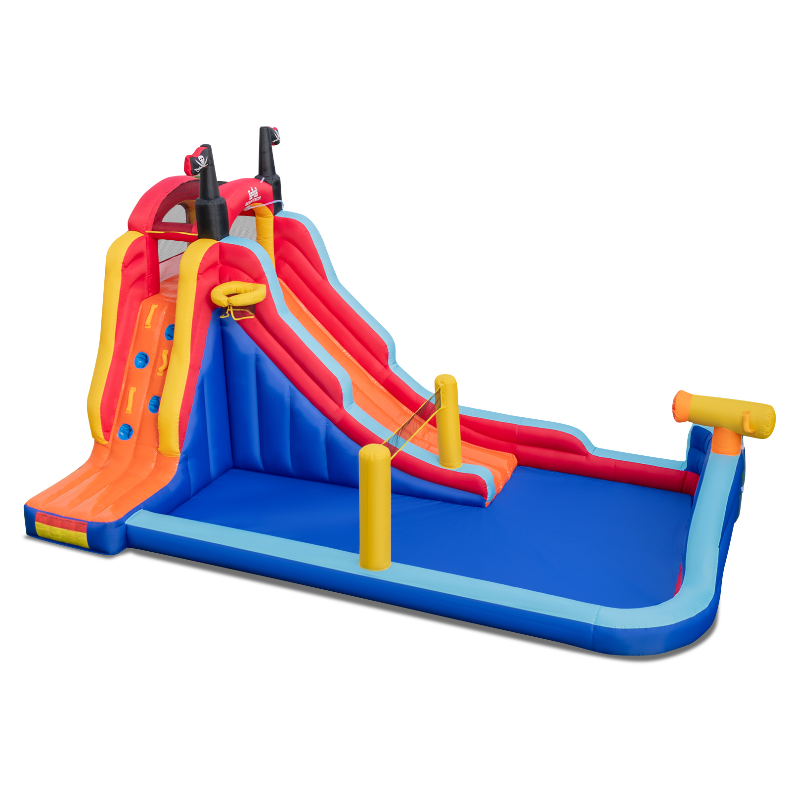 5-in-1 Pirate Theme Inflatable Water Slide Park with Slide